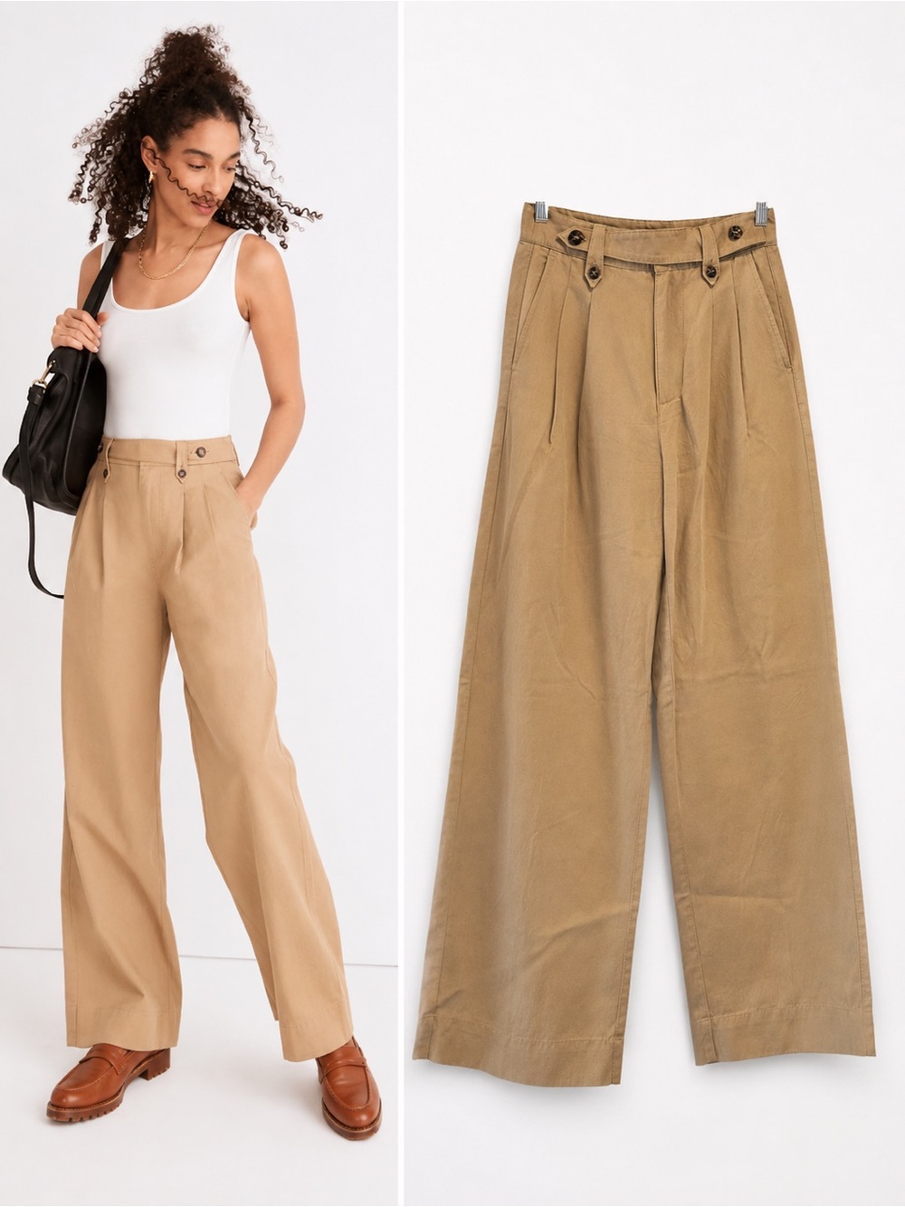 Madewell Harlow Wide-Leg Pants Seed Khaki